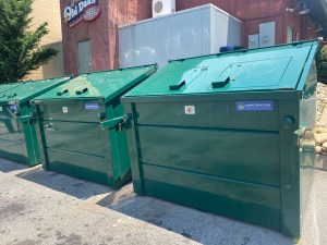 Gatlinburg’s new dumpsters automatically latch in a manner that prevents bears from accessing them. The $2.8 million investment has had an immediate impact on bears’ ability to access human food in the city. Photo provided by the City of Gatlinburg.