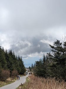 Just as I began my descent, the clouds began to lift. Photo provided by Holly Kays. 