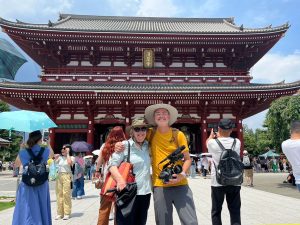 Co-authors Janet McCue and Paul Bonesteel stop to pose in Tokyo on a recent trip to connect with their Japanese research team and collect footage for Bonesteel’s forthcoming Masa documentary.